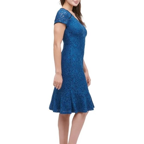 Kensie Lace Flounce Midi Dress - Picture 3 of 8